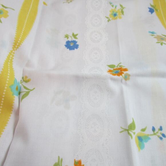 Full Double Bed Muslin Floral Ribbon Print 2 Flat Sheets 2 Pillowcases Like New - Picture 3 of 7